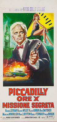 PICCADILLY ORE X Piccadilly null Uhr zwölf K. KINSKY, LOCANDINA ORIGINALE GIALLO