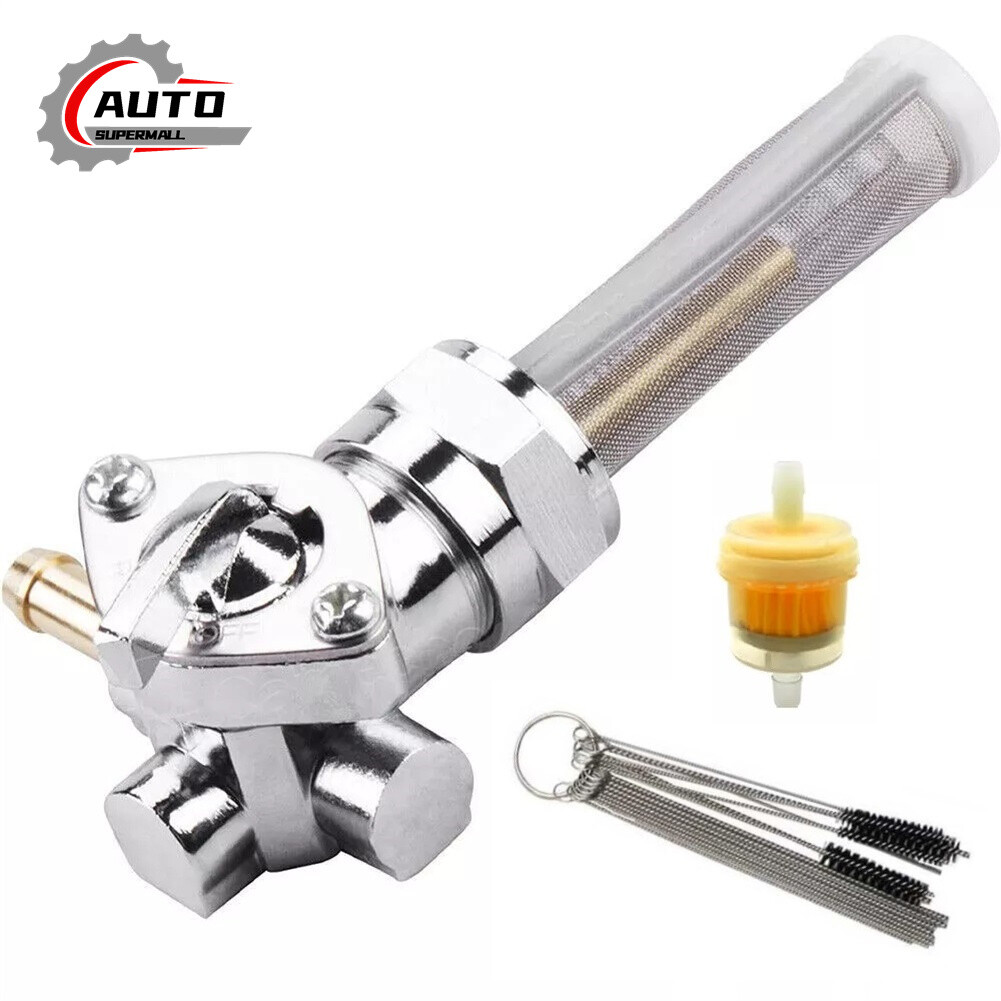 22MM Left Spigot Gas Tank Fuel Valve Petcock Switch New Fit for Harley Davidson