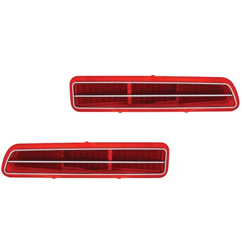 69 Chevy Camaro Red LED Sequential Right & Left Tail Brake Light Lamp Lens Pair - Picture 3 of 7