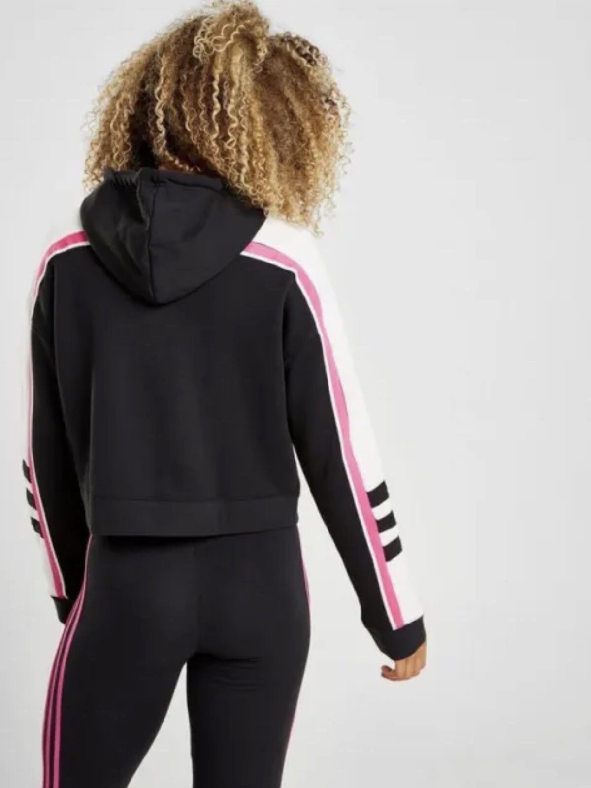 Adidas Originals Women’s Trefoil Racing Hoodie Cropped Retro Track Size S  thumbnail 3
