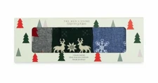 Fine Italian Cotton/Nylon Christmas Tree Crew Socks Gift Box *Set of 3*