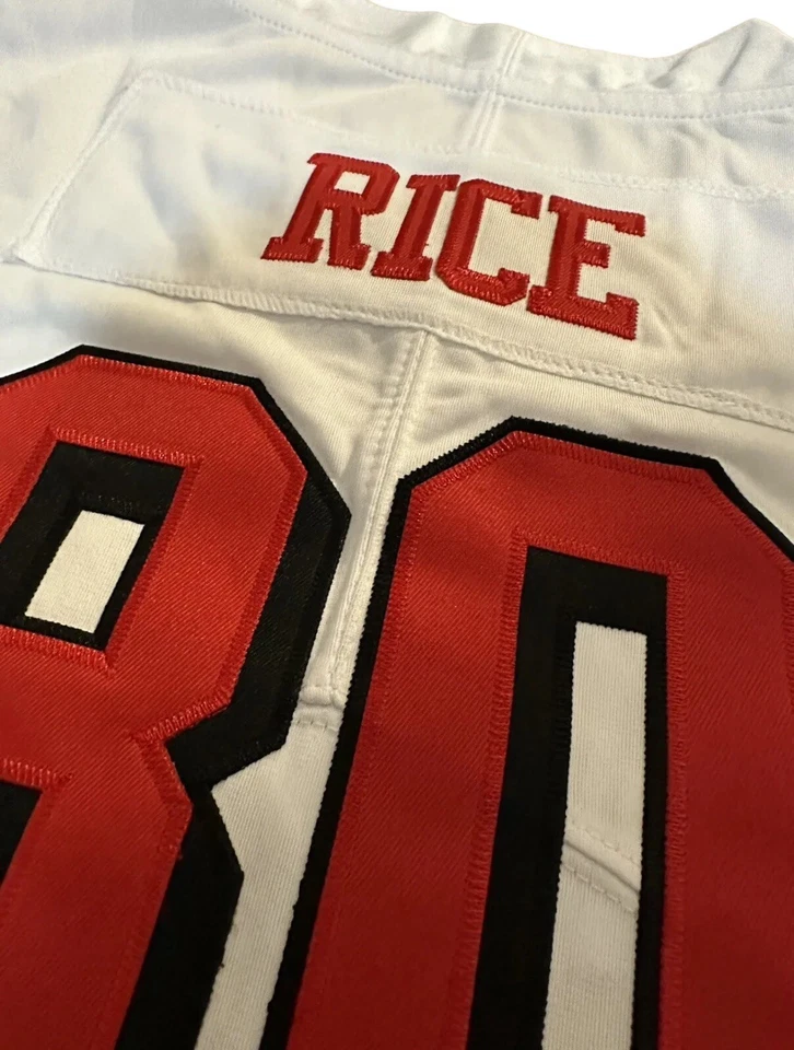 Youth Jerry Rice 旧金山 49 人队耐克球衣-白色(完全缝合) — 第 3/4 张图片