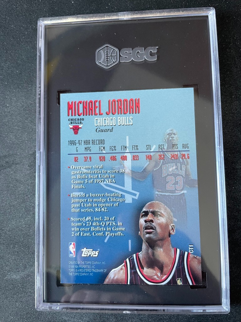 1997-98 Topps Clutch Time #CT1 Michael Jordan Chicago Bulls HOF