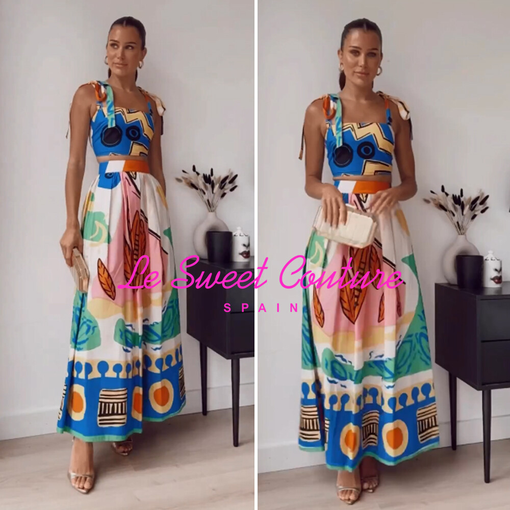 FALDA VOLUMINOSA MUJER ZARA NUEVA CON ETIQUETAS SS23 IMPRESA TODAS LAS TALLAS...