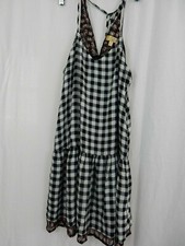 Princess Vera Wang Size XS Black White Checked Floral Gingham Spaghetti Strap