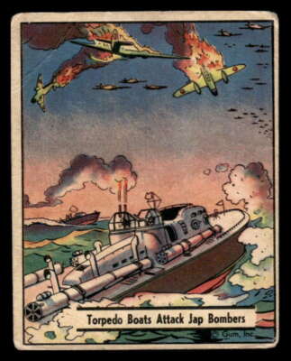 1941 Gum Inc. Uncle Sam R164 Torpedo Boats Attack Jap Bombers #41 FR XX1911