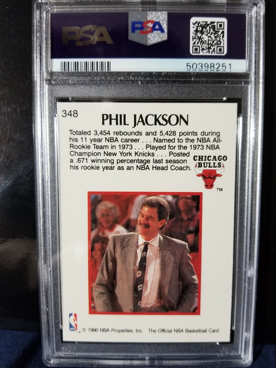 1990 Hoops PHIL JACKSON #348 PSA 10 GEM Mint NY Knicks 1990 Hoops PHIL JACKSON #348 PSA 10 GEM Mint NY Knicks