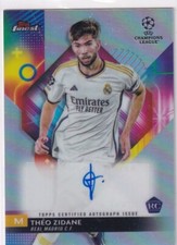 Topps Finest Champions League 2024 No. A-TZ Theo Zidane Rookie Auto Refractor
