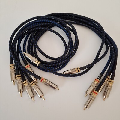 6x 1m Sommercable CLASSIQUE Schwarz Blau HighEnd Cinchkabel Cinch RCA Audiophile