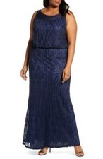 JS Collections Embellished Sleeveless Blouson Trumpet Gown -Size 14W LK 107 A 