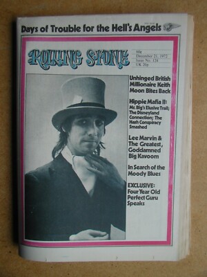 Rolling Stone. #124. December 21, 1972. Keith Moon, Moody Blues, Lee Marvin etc