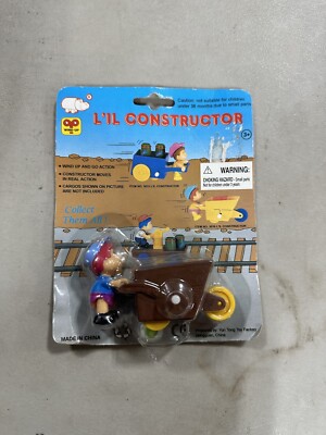 Lil Constructor Wind Up Toy Vintage New In Package Brown Wagon Push C29 #3
