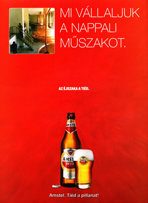 AMSTEL BEER AD #3 RARE OOP ~ FOREIGN AD VERY RARE HARD TO FIND 