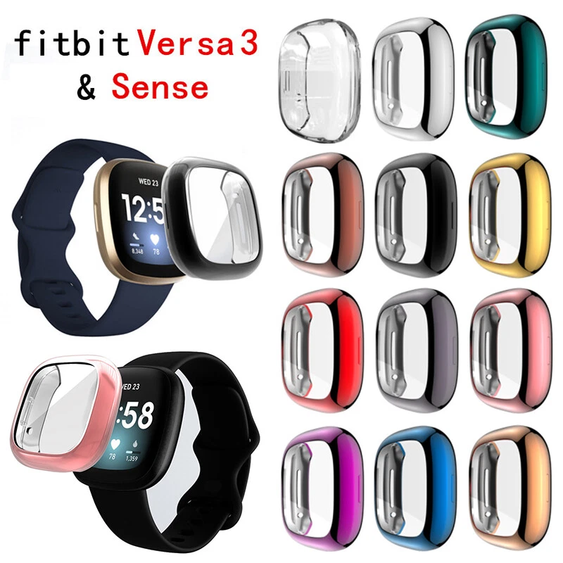 For Fitbit Versa 3 Full Coverage Case Cover With Tempered Glass