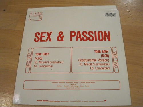 Maxi Single LP Sex & Passion Your Body Vinyl ZYX Records 6267-12 - Picture 2 of 4