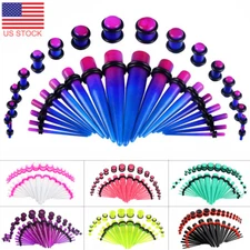 28-36Pcs Ear Stretching Kit 14-00G Acrylic Tapers and Plugs Ear Gauges Piercing