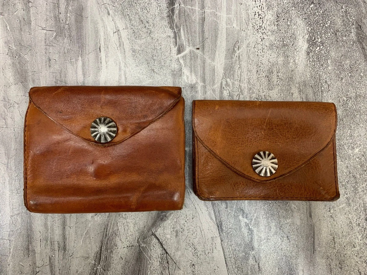 Double RL Tumbled Leather Concho Envelope Wallet & RRL Card Holder Case COMBO