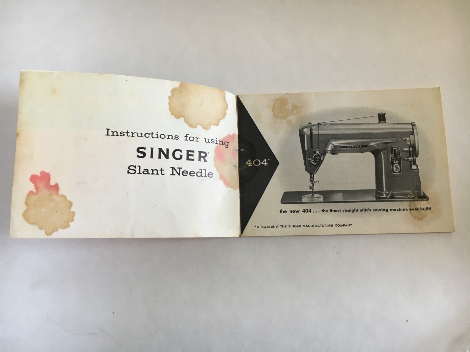 VINTAGE SINGER SEWING MACHINE 404 Instruction/Owners Manual eBay