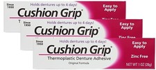 Cushion Grip Soft Pliable Thermoplastic For Refitting Dentures 1 Oz 3-Pack NEW
