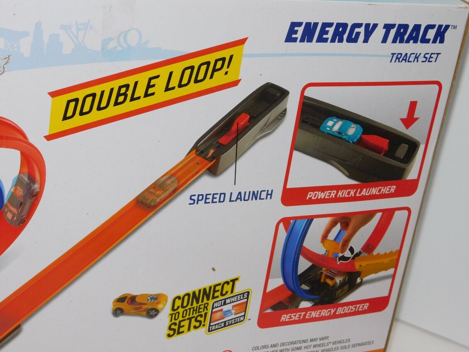 Hot Wheels Action Energy Track Double Power Loops Track Set 3 Cars NEW &  SEALED