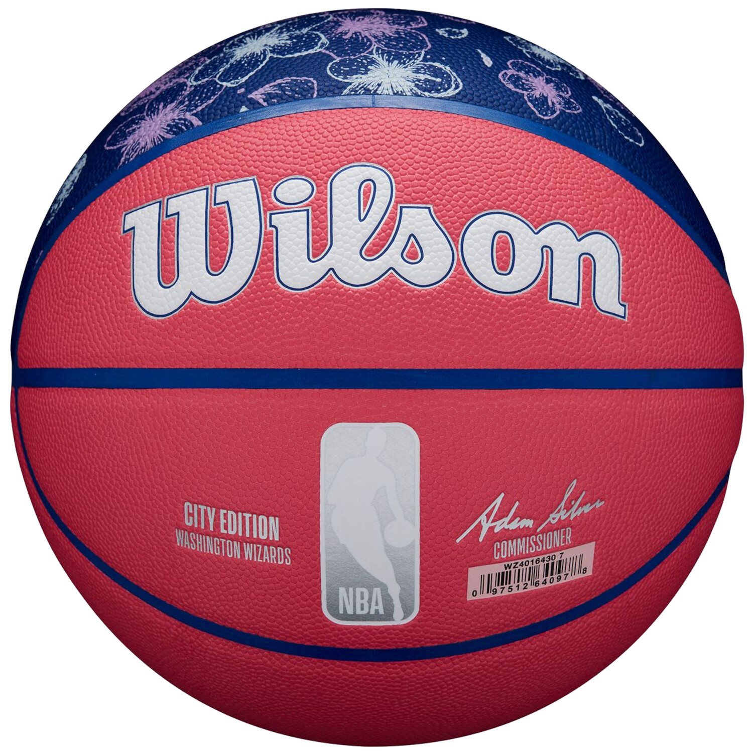 Баскетбольный мяч унисекс, Wilson NBA Team City, коллекционный мяч Washington Wizards, Роза