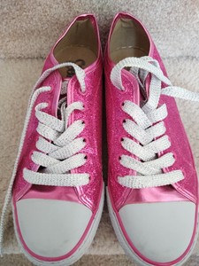 pink glitter tennis shoes