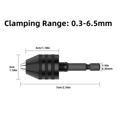New 2.76/1.89inches 1/4-inch hex shank Versatile Conversion Drill chuck suitable - Picture 9 of 23