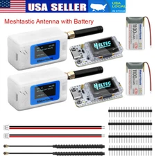 2 Sets V3 ESP32 Meshtastic LoRa Development Board +915MHz Antenna+Case + Battery