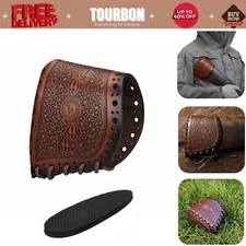 Tourbon Vintage Leather Rifle Recoil Pad Shotgun Stock Shoulder Protector Cover