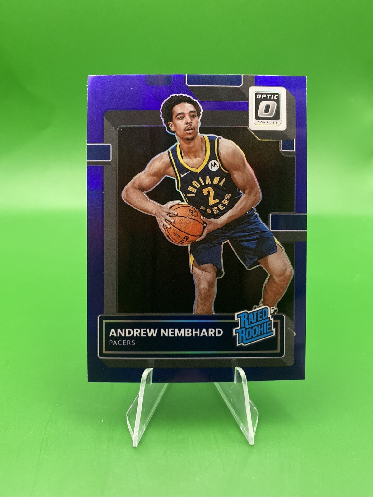 2022-23 Donruss Optic Rated Rookie Purple Prizm #230 Andrew Nembhard RC Pacers