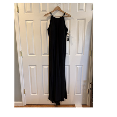 Jump Apparel Black Halter Maxi Dress with Straps & Slit Size 9/10 10766 |  eBay