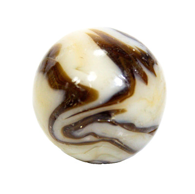Vintage Alley Agate Brown & White Caramel Swirl Toy Marble 0.67''