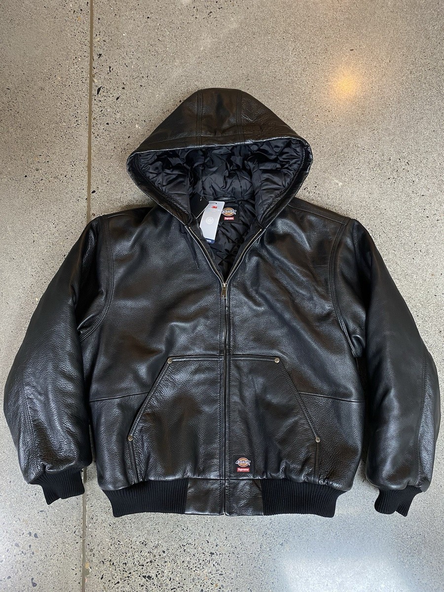 Supreme X Dickies Hooded Leather Work Jacket FW24 Size M (Worn 1X