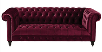 Dreisitzer Bordaux Stoff Wohnzimmer Design Couchen Polster Sofa Chesterfield Neu