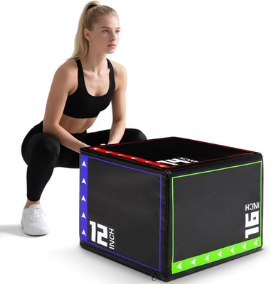 Plyometric Jump Box - 3-In-1 Heavy Duty Foam Exercise Box, Non-Slip PVC Leather
