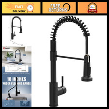 Black Kitchen Faucet with Pull Down Sprayer, Modern Design, Easy Install