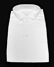 New Women  s Tuxedo Shirt White Wing Collar Formal Pleated Front Size 8