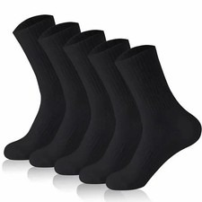 10 Pairs Unisex Solid Color Crew Socks Breathable Cotton Sports Casual Socks