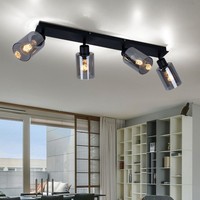Deckenlampe Spotlampe Deckenleuchte Glas Rauch Schlafzimmerleuchte Schwenkbar