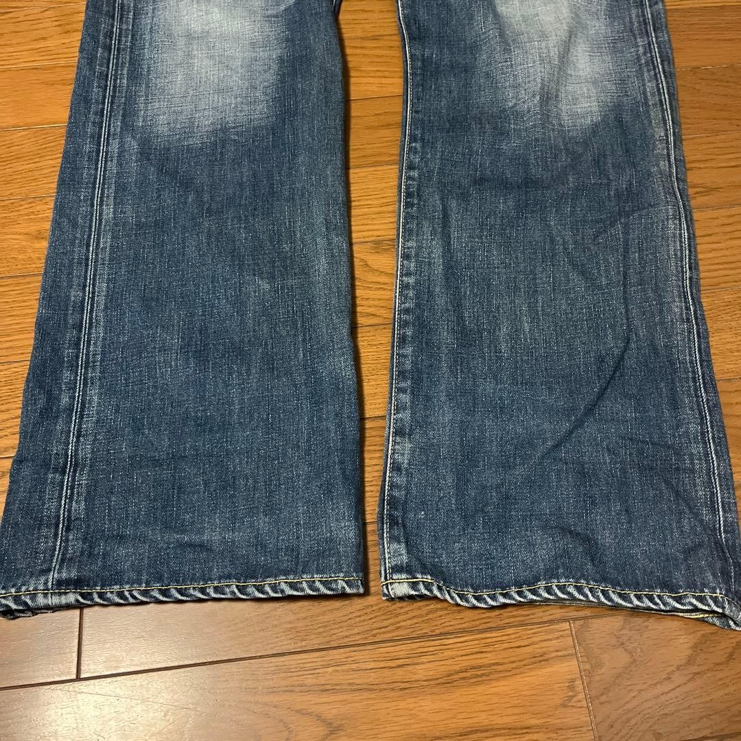 A Bathing Ape Flared Logo Denim Pants Jeans Blue Size L Waist 92cm thumbnail 7