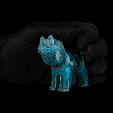 Authentic Ancient Egyptian Antiques Lion Statue Faience Figure Rare BC