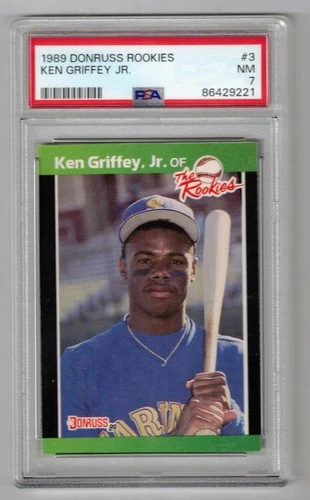 1989 Donruss Rookies #  3 Ken Griffey Jr. Rookie Card PSA 7