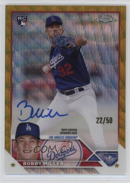 2023 Topps Chrome Update Gold Wave Refractor 22/50 Bobby Miller #RA-BM Auto 1bg9