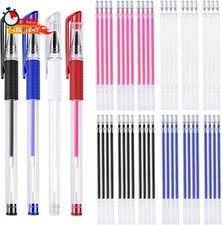JANYUN 4 Pieces Heat Erasable Pens for Fabric with 28 Refills Fabric Marking Pen