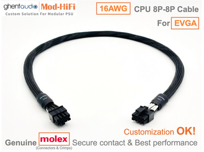  16AWG CPU 8P Cable for EVGA SuperNOVA G3 1000W 850W 750W 650W...- 70cm/27inch