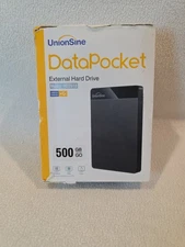 UnionSine DataPocket 500GB External Hard Drive Black HD2510 - New READ