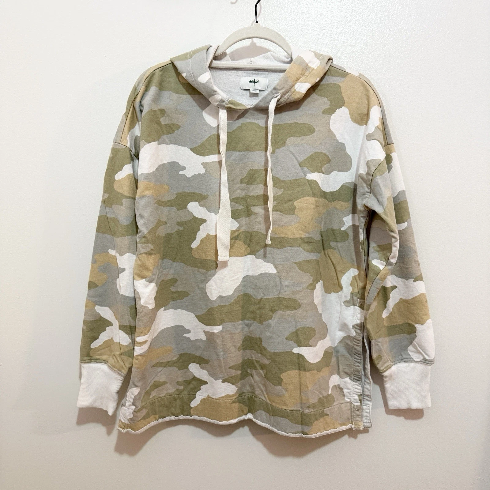 Aerie Oversized Camo Hoodie Small 100% Cotton Lightweight Sweatshirt