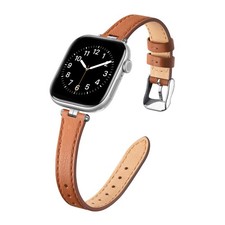 Thin Leather Band with Apple Bands 41mm 40mm 38mm 42mm Series 11 10 , Stylis...