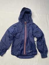 LL BeanNavy Blue Nylon windbreaker rain jacket sz 6x-7