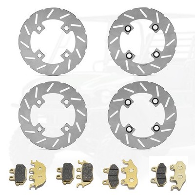 4 Bremsscheiben Vorne Hinten Beläge für Kawasaki KAF 820 KAF 1000 Mule PRO 15-23
